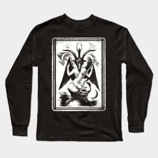 Baphomet strat guitar white Long Sleeve T-Shirt